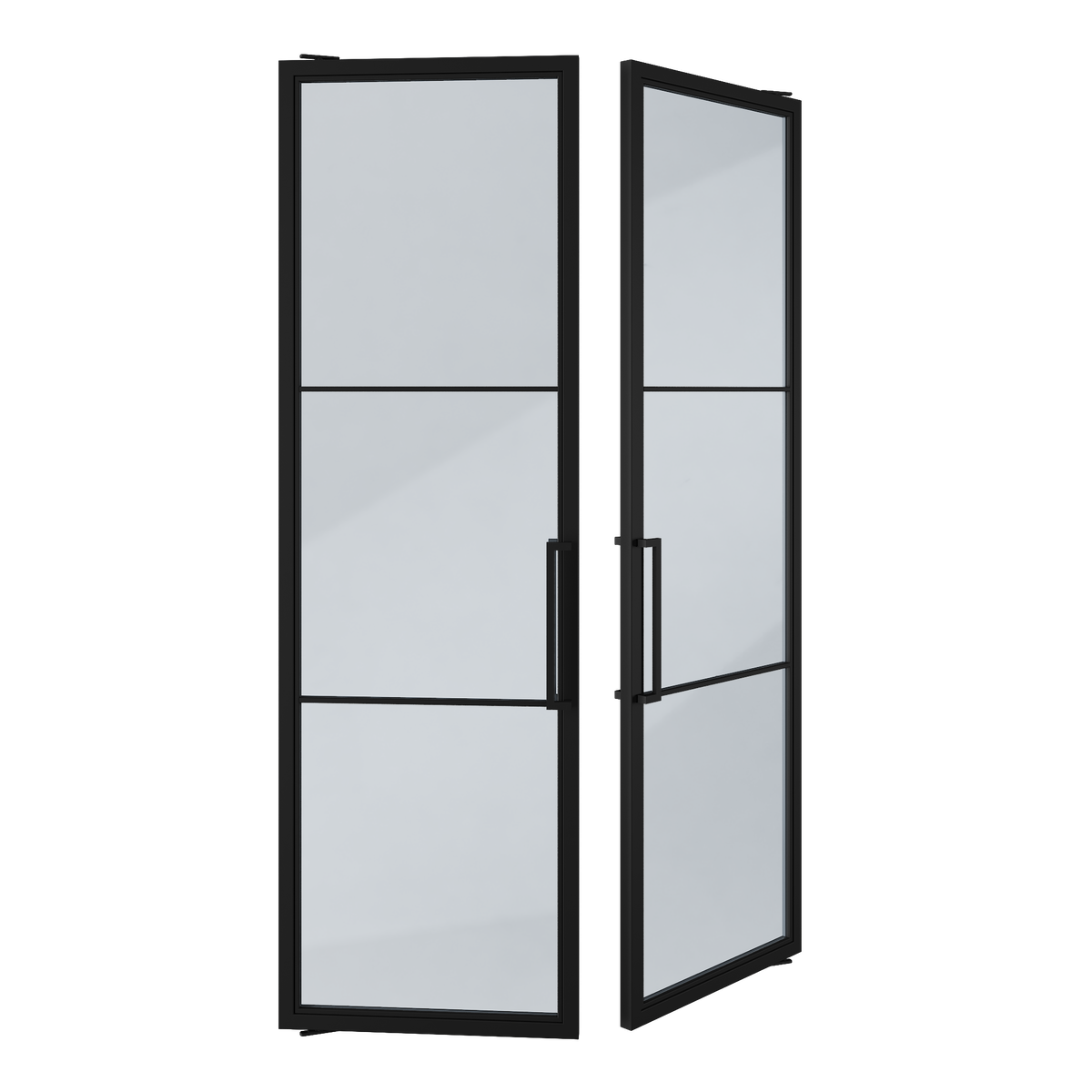 Concealed Double Pivot Door | Profile 1", Height 7', Offset Handle